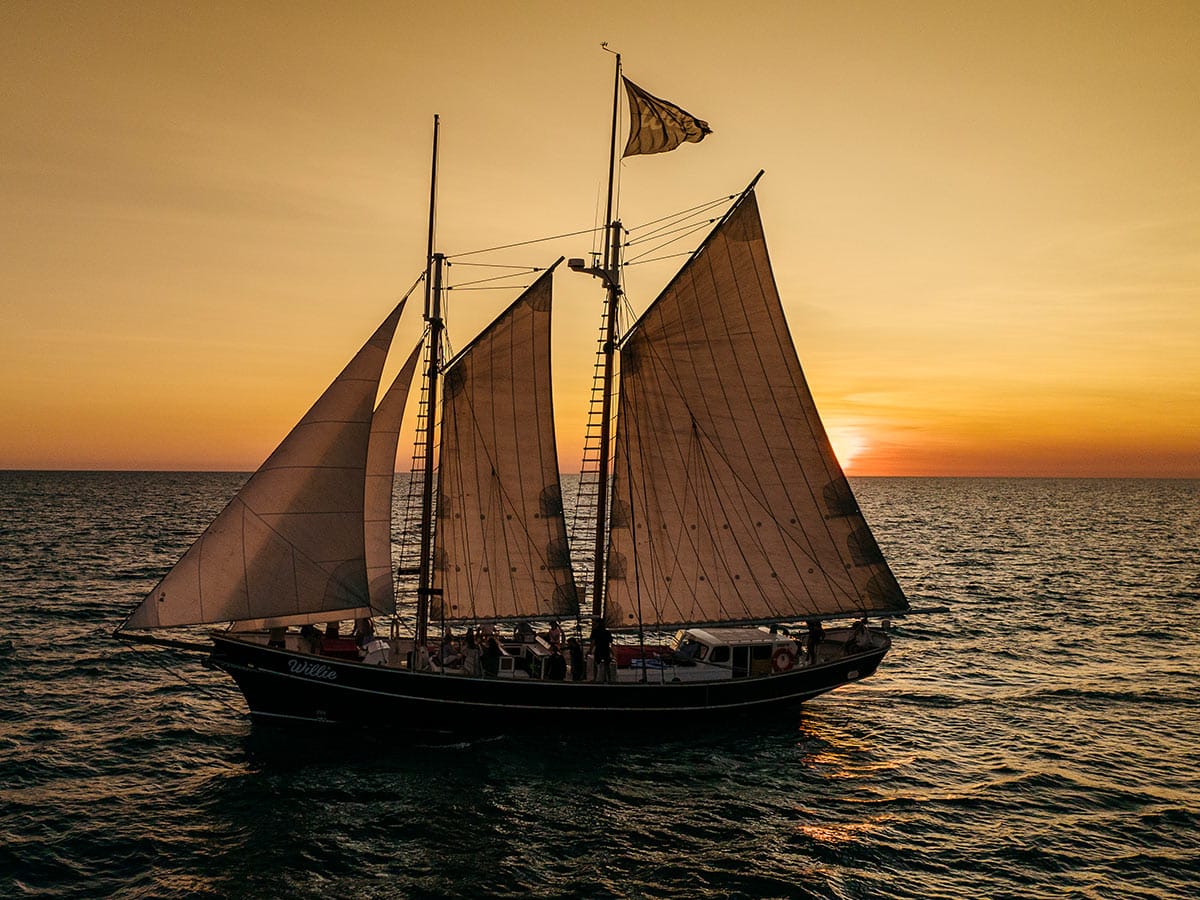 a sunset cruise in Broome, Willie Cruises