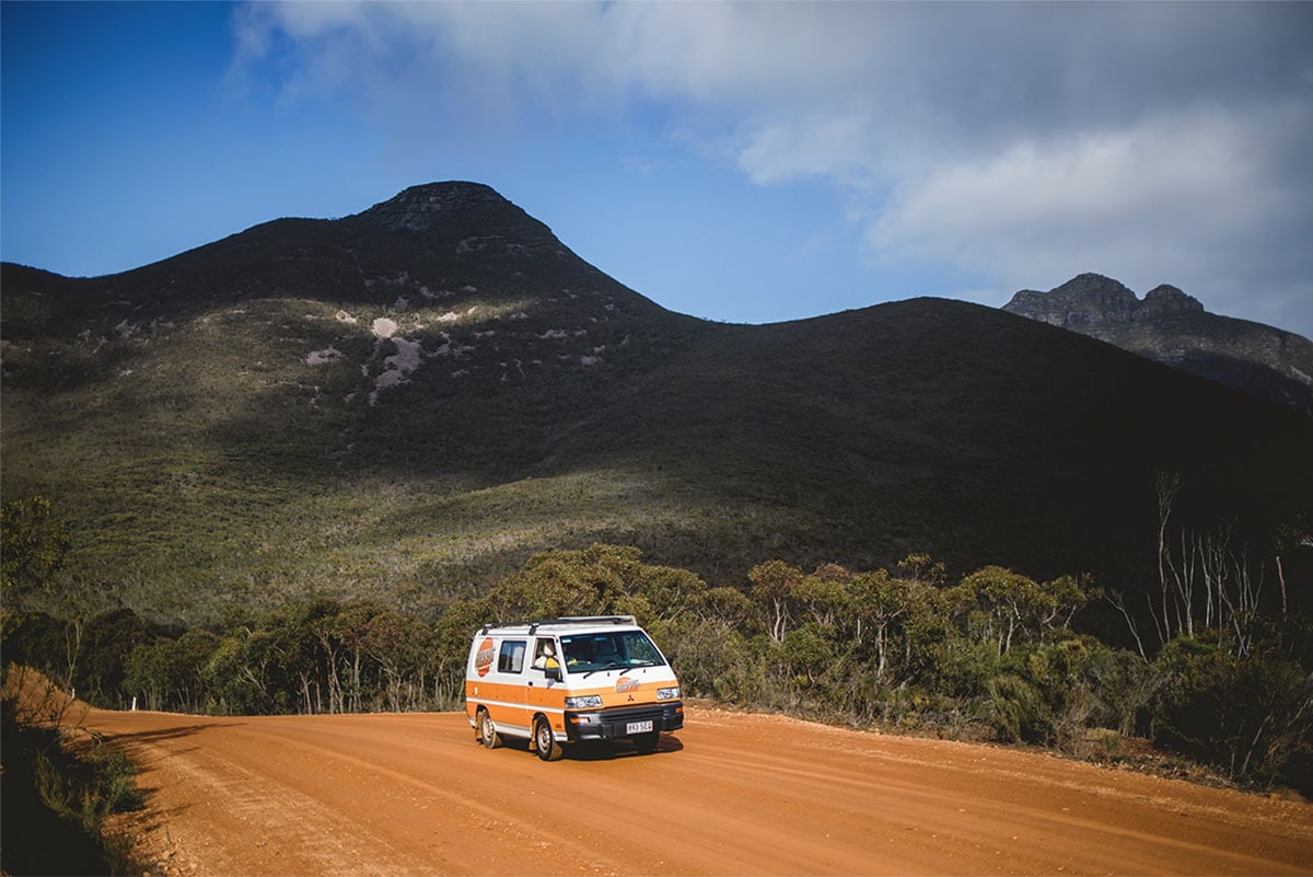 Hippie Camper in the outback