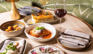 table full of dishes at Folk Lounge & Dining at Tradies Gymea