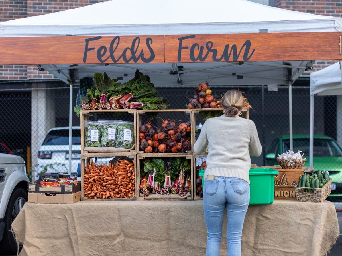 A stall in Harvest Market in Launceston, Tasmania, Australia