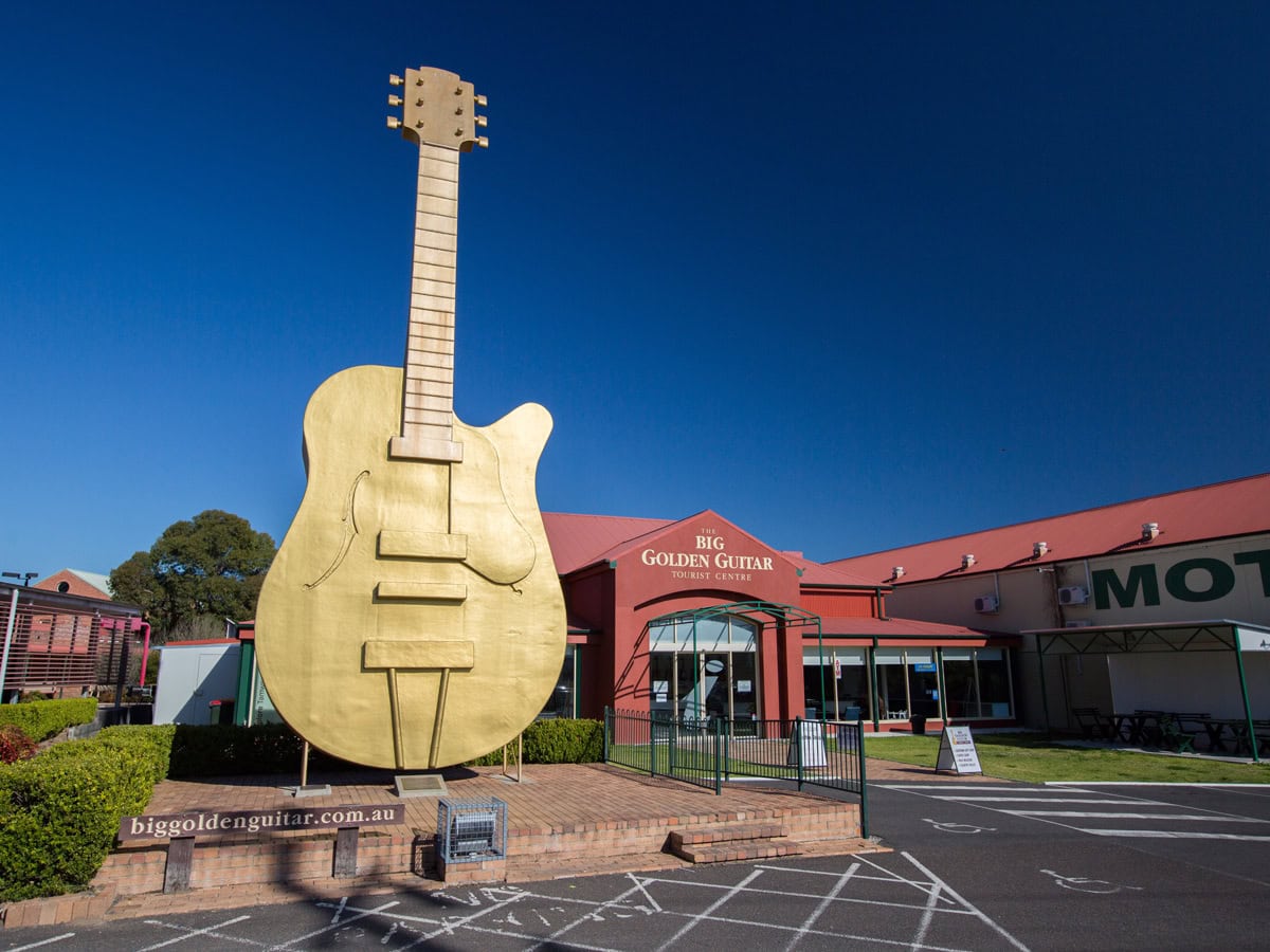 The Big Golden Guitar Tourist Centre in Tamworth