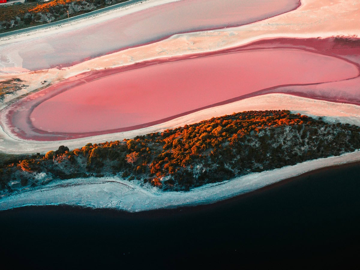 the Pink Lakes on Rottnest Island