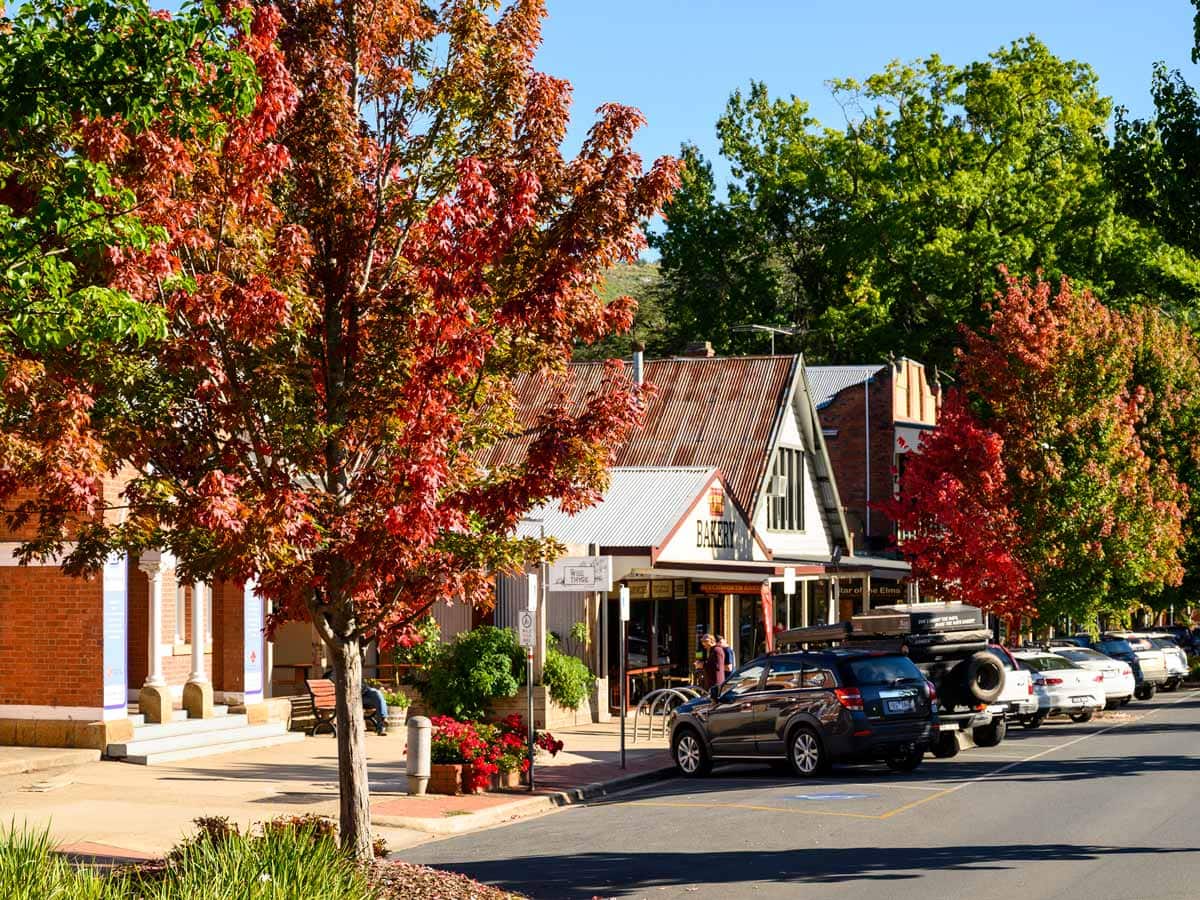 colourful streets of Bright, Vic