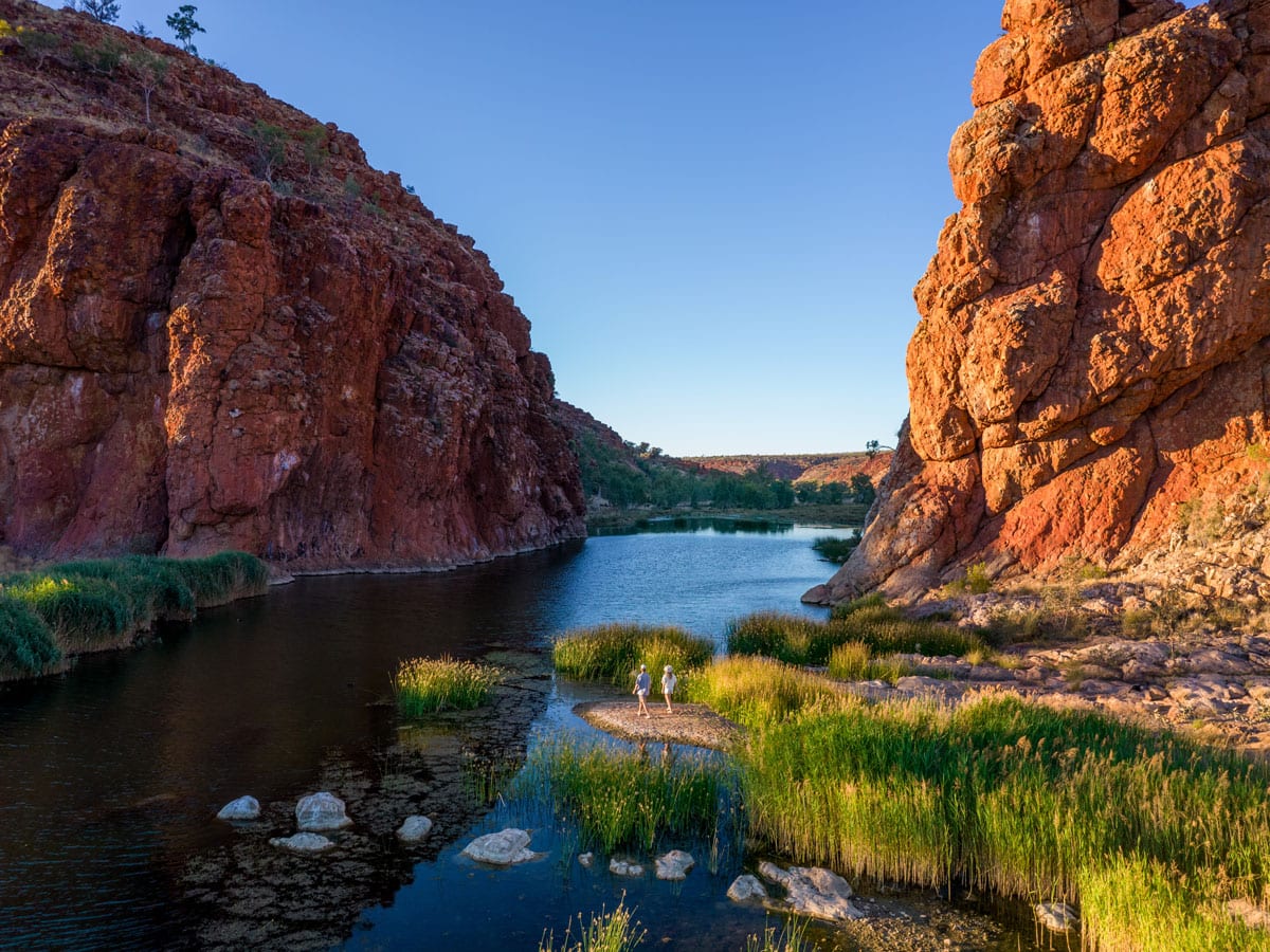 the spectacular view of Glen Helen Gorge