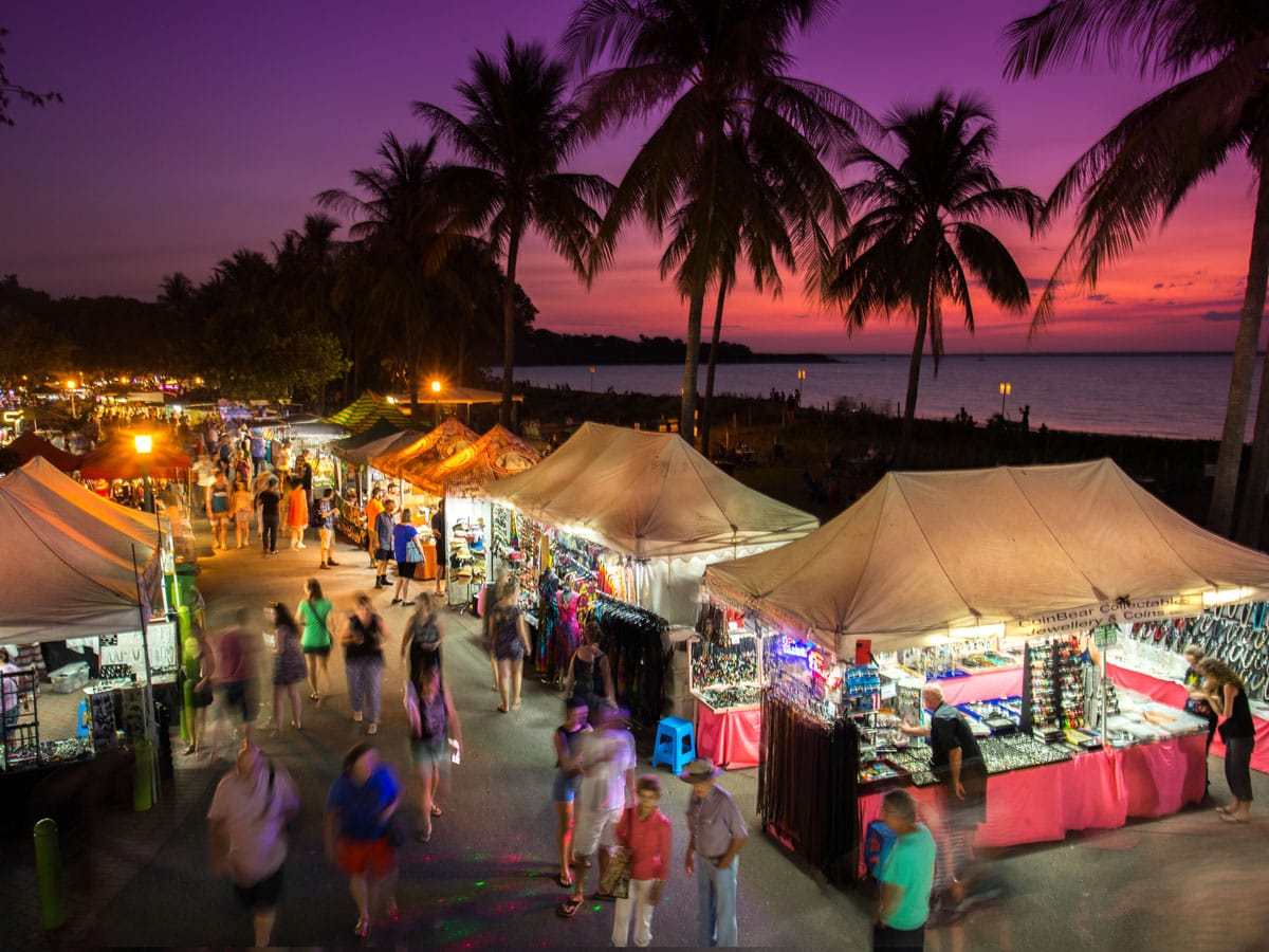 an aerial view of Mindil Beach Sunset Market