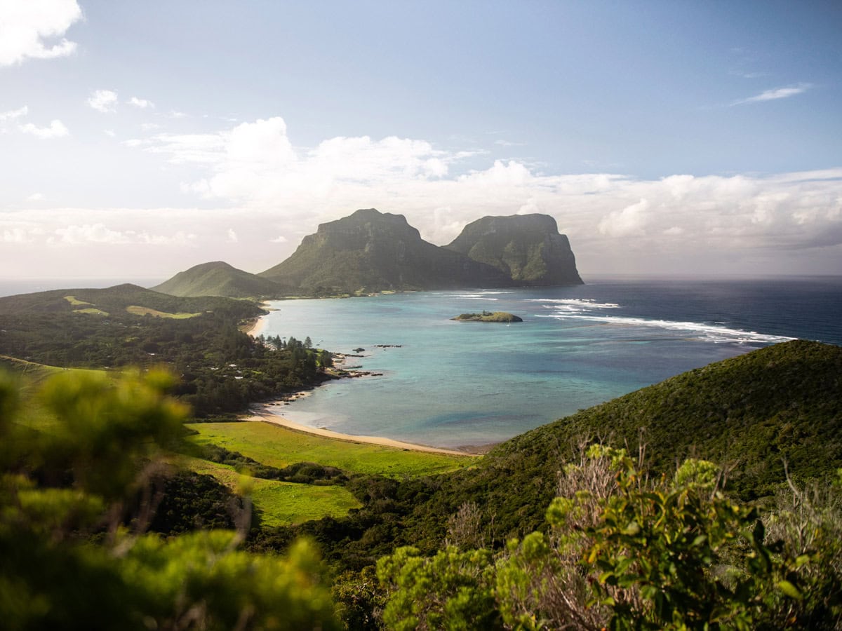 coastal views across Mount Lidgbird and Mount Gower, Lord Howe Island