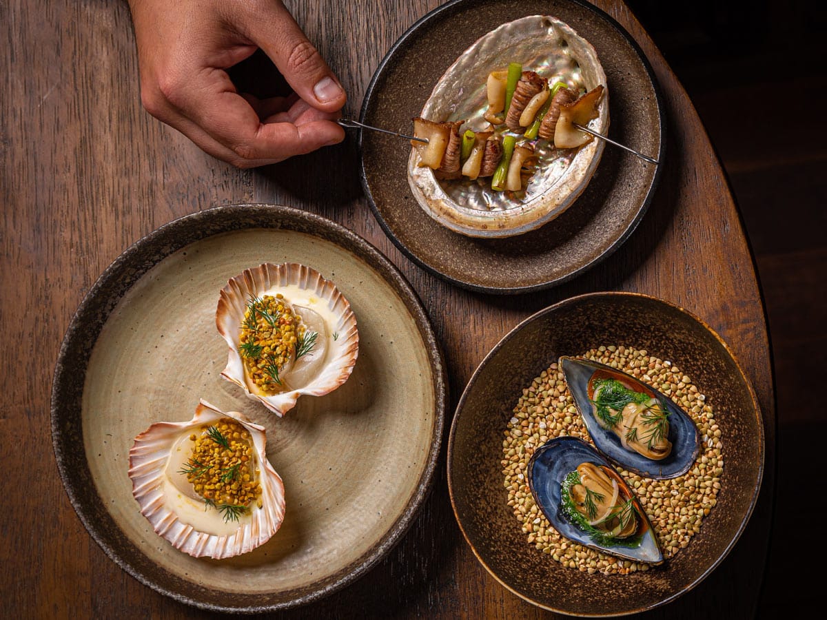 a table-top view of food at OTIS, Canberra