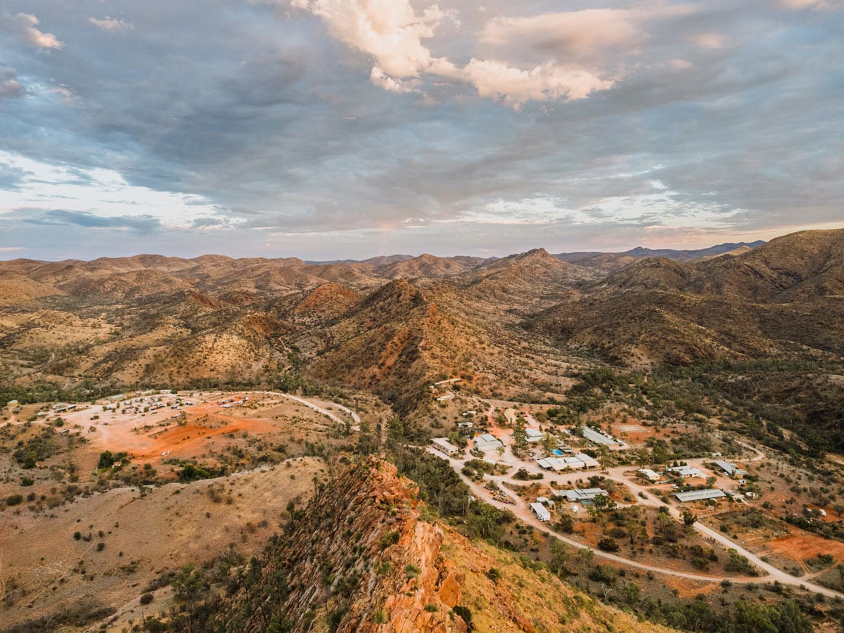 an aerial view of Arkaroola Village