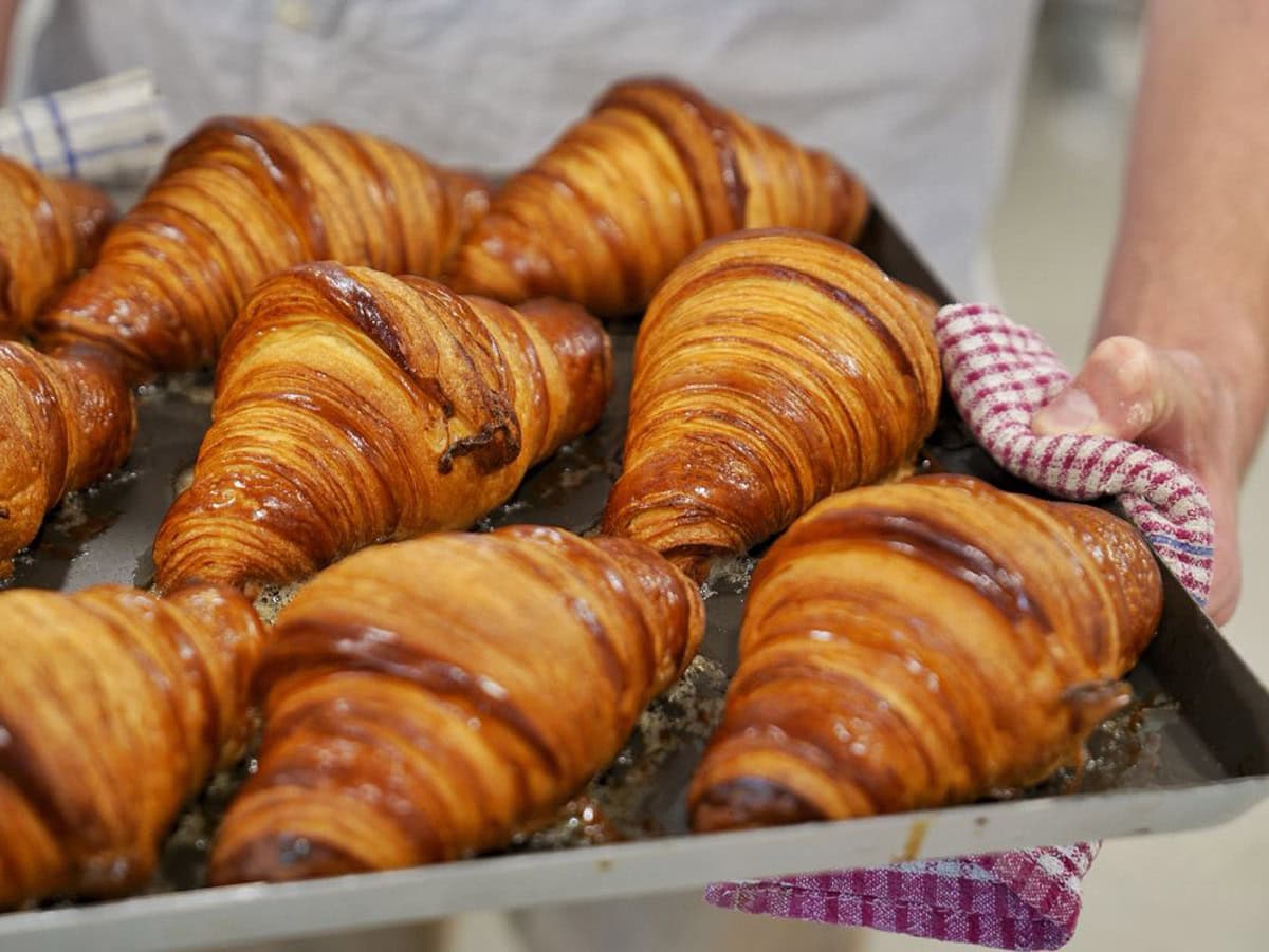 a tray of croissants at Black Cockatoo Bakery, Katoomba