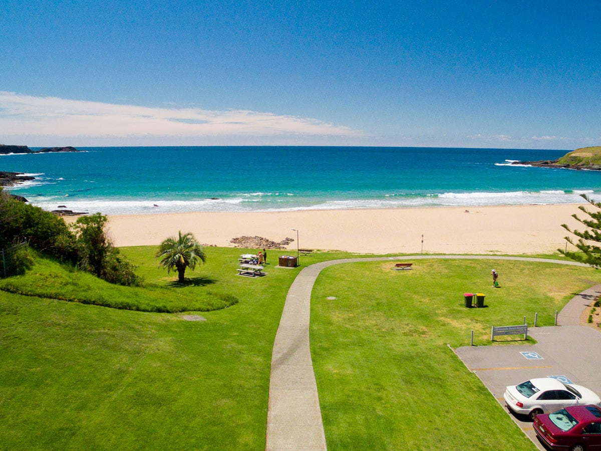 an aerial view of Kendalls on the Beach, Kiama