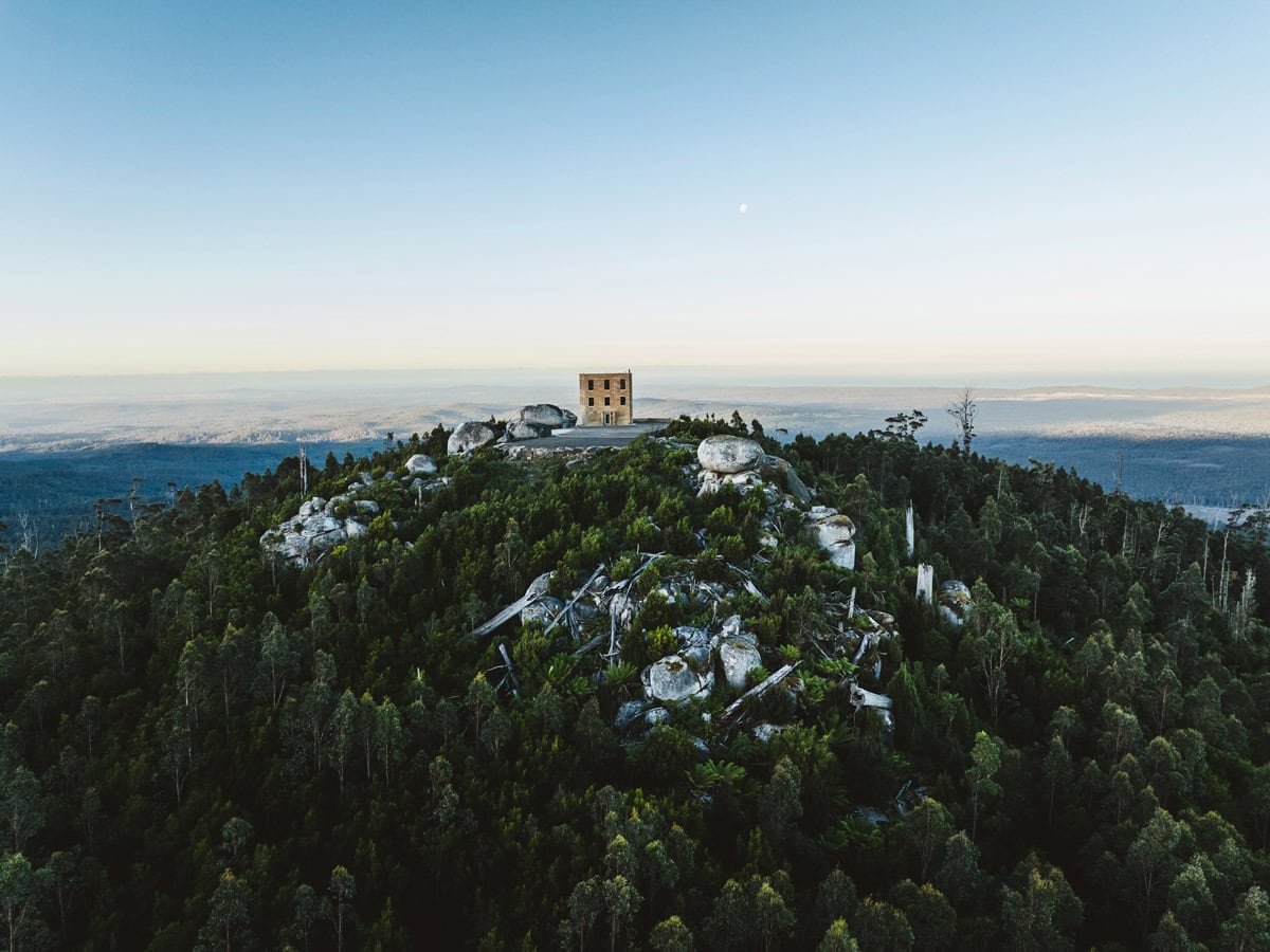 The Keep in Tasmania aerial shot