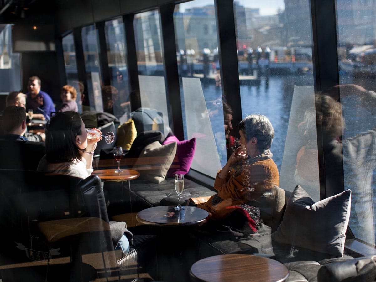 The interiors of the Mona Ferry in Hobart, Tasmania, Australia