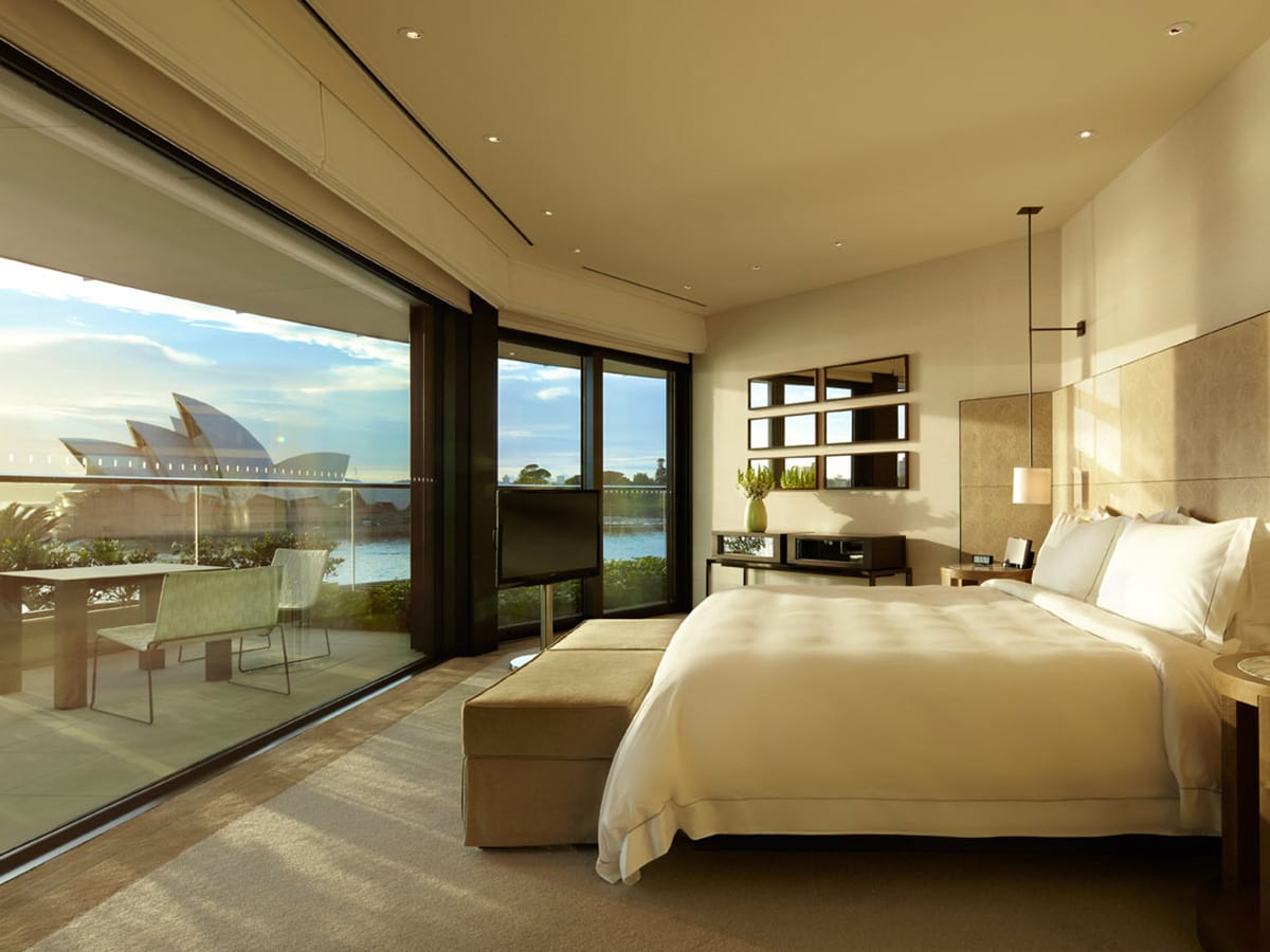 bedroom of sydney suite at Park hyatt sydney